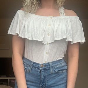 AE off the shoulder white top